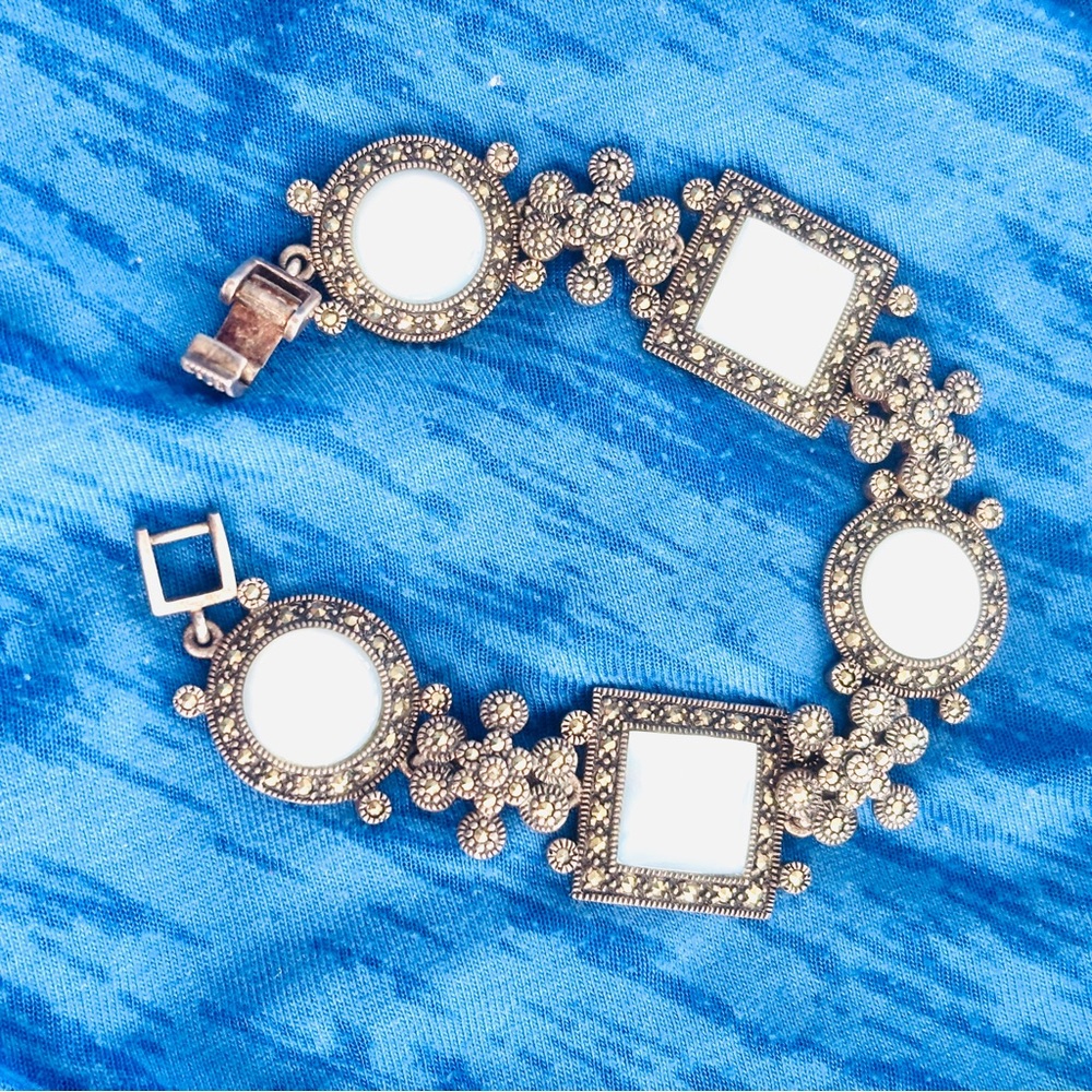 Elegant Sterling Silver and Marcasite Bracelet